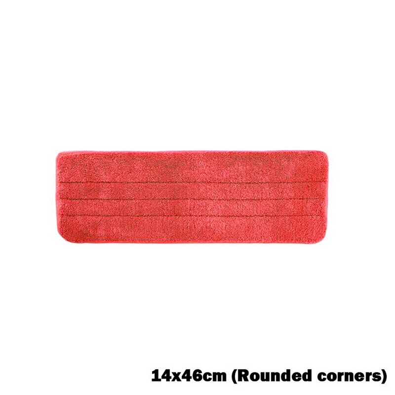 Remplacement de la tête de balai à franges lavable en microfibre pour le nettoyage de la poussière et du sol: 14 x 46cm rouge