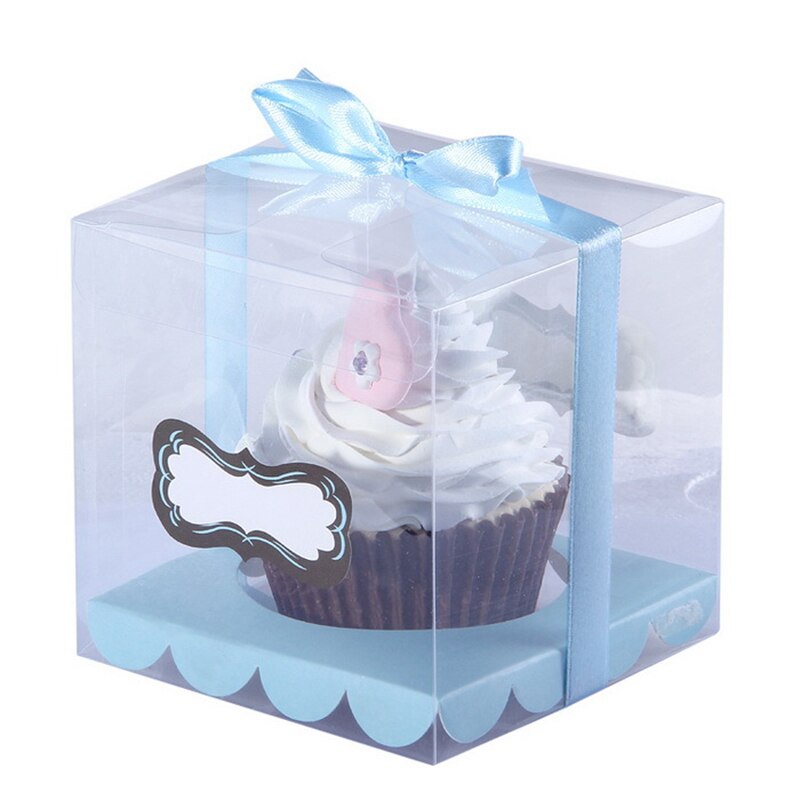 Vindue kage boks blår muffin enkelt cupcake boks fest bryllup favor kasser papir boks og emballage beholdere leverandør: Kak -04