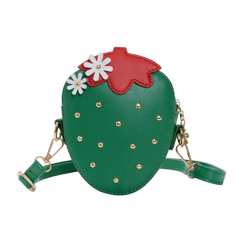 Sacs à bandoulière transparents à paillettes pour enfants, jolis sacs à main à fraises pour filles, Mini sac à épaule pour bébés, porte-monnaie: Rivet Green