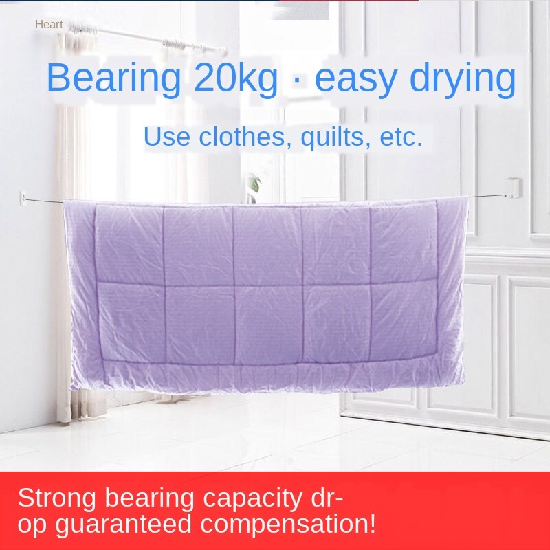 Indoor Outdoor Retractable Laundry Clothesline Wall Hanging Stretch Washing Clothes Line Shrinking Balcony WY41501