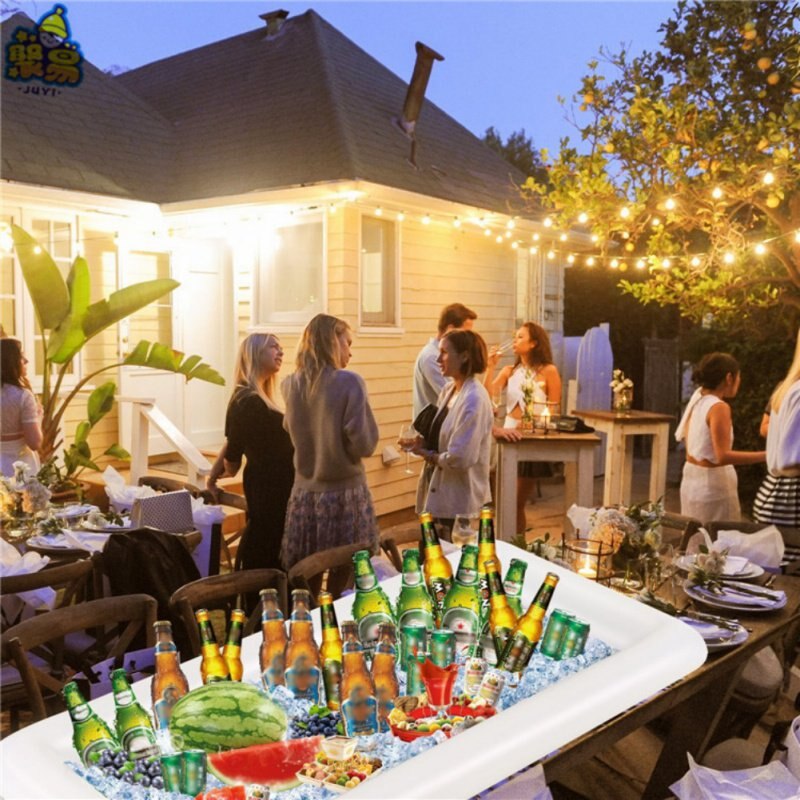Water Luchtbedden Bier Tafel Opblaasbare Drijvende Zwemmen Matras Zee Zwemmen Ring Zwembad Party Drijvende Bed Voor Zwemmen