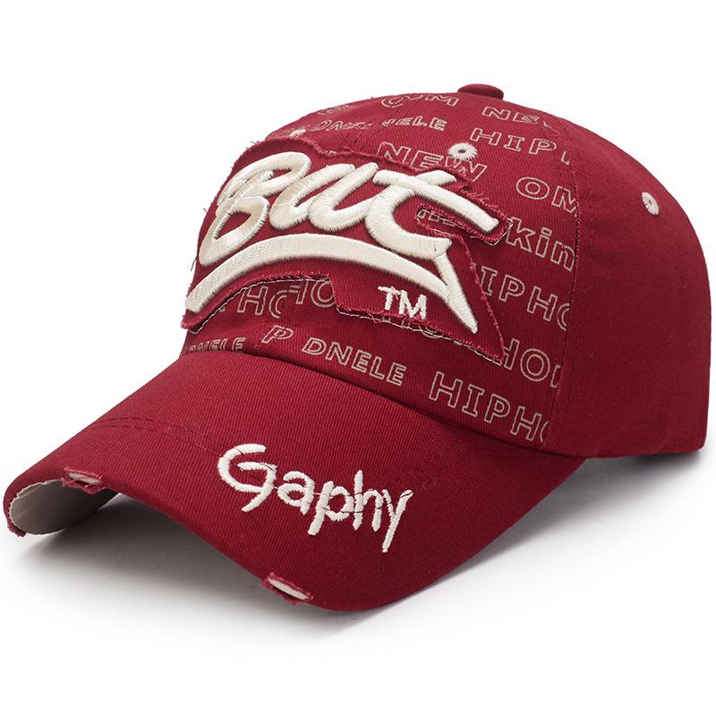 Unissex carta bordado snapback chapéus de tênis de beisebol ao ar livre esportes boné masculino feminino protetor de sol hip hop cabido curvo aba chapéu: wine red