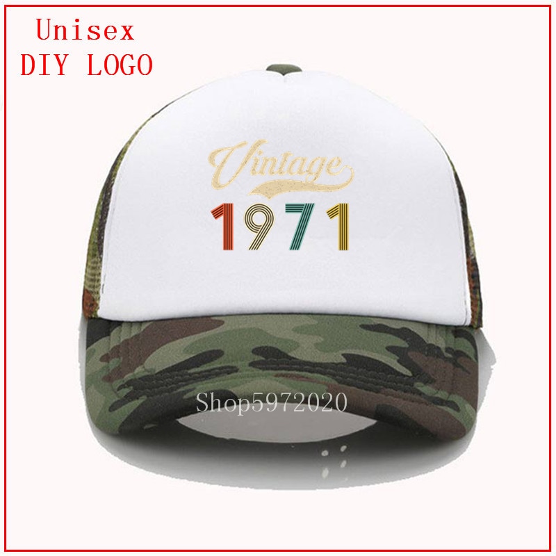 Vintage 1971 Retro Born in 1971 49th Birthday Perfect for Father DAD BF beach hats women fitted hat anime hat