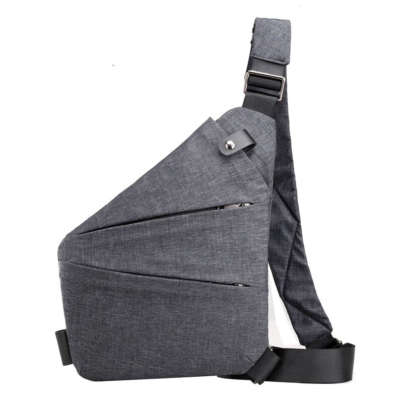 Mode Unisex Tas Sling Casual Canvas Borst Zak Eenvoudige Enkele Schoudertas Voor Unisex Anti Diefstal Crossbody Tassen: A Gray