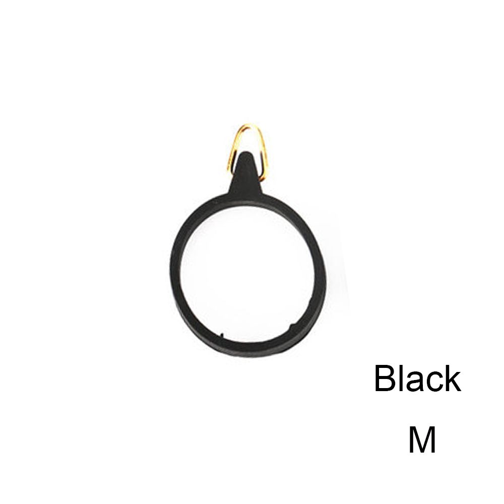 1Set Fishing Hook Keeper Lure Bait Holder with 3 Rubber Rings for Fishing Rod Fishing Gear Portable Accessories Fixed Bait: black M