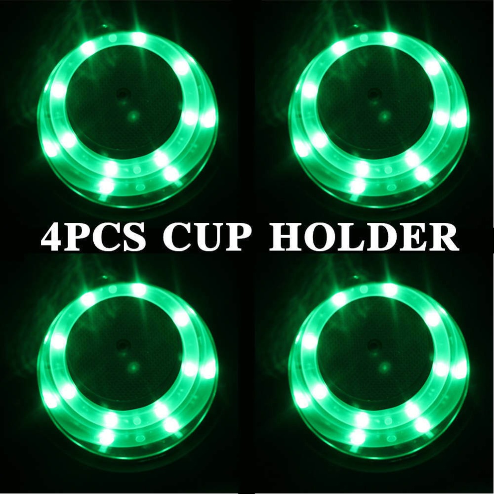 4Pcs Stainless Steel Cup Holder LED Cup Drink Holder Embedded Bottle Holder with Drain for Marine Boat Accessories Yacht Sofa