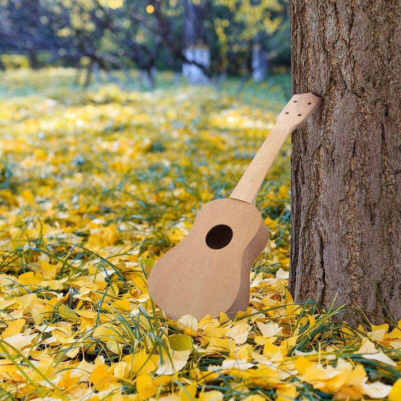 21 pouces blanc en bois ukulélé Soprano hawaïen guitare Uke Kit Instrument de musique bricolage