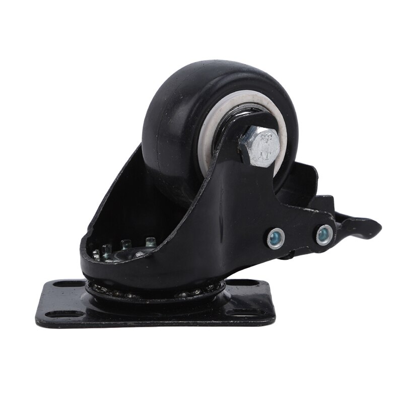 2/1.5 Inch Heavy Duty Universal Swivel Plate Casters Quite Mute No Noise No-slip Castors Markless Wheels: 2 inch / brake