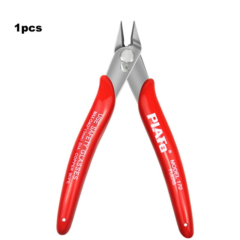 170 Stainless Steel Cutting Pliers Practical Wire and Cable Cutting Flat-nose Pliers DIY Trimmer Bevel Cutter Red hand tool: Default Title