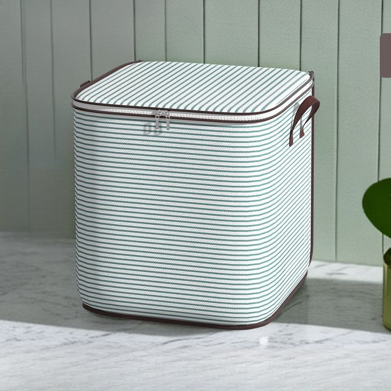 Beutel-Aufbewahrungstaschen-Organizer, der zum Aufbewahren von täglichen Bedarfs mit Deckeln, Reißverschluss, faltbar, hohe Kapazität, für Kleidung, Decke-Behälter: L / Grün