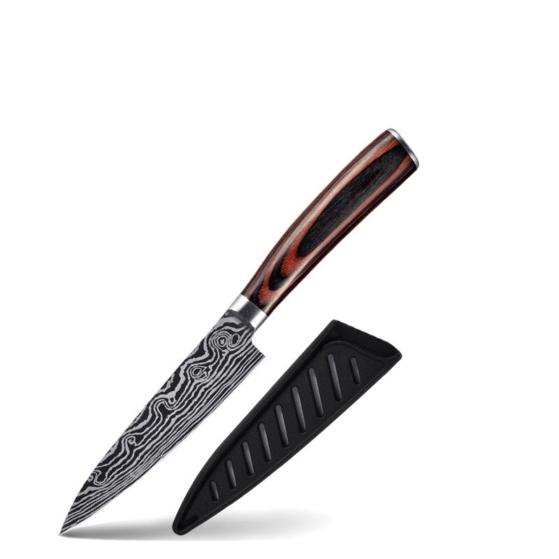 Cuchillo de Chef KnivesHigh de acero inoxidable, dibujo de Damasco, Gyuto, cuchillo de Santoku: J