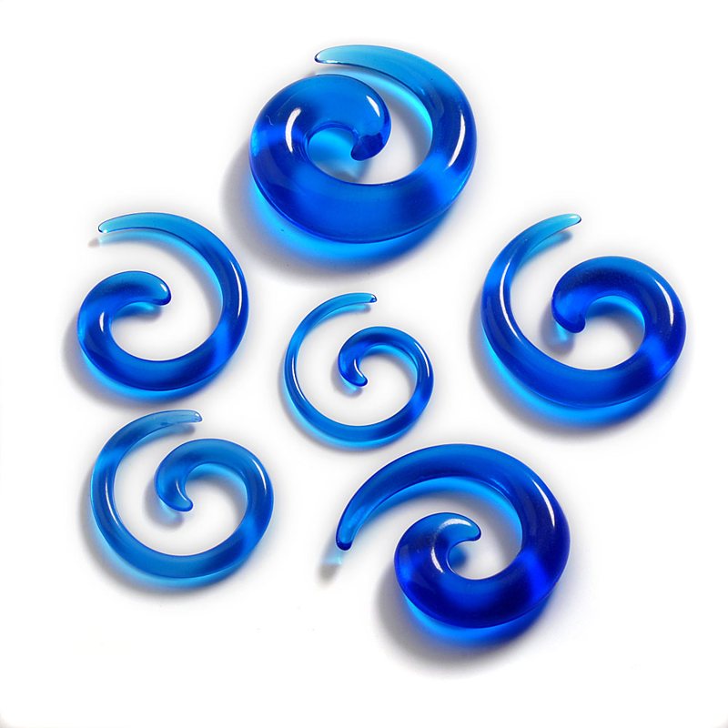 12 stücke Chic Spirale Ohr Taper Gauge Acryl Ohr Stecker Expander Bahre Flesh Tunnel Kit Piercing Körper Schmuck: Nachgemachter Rhodium überzogen
