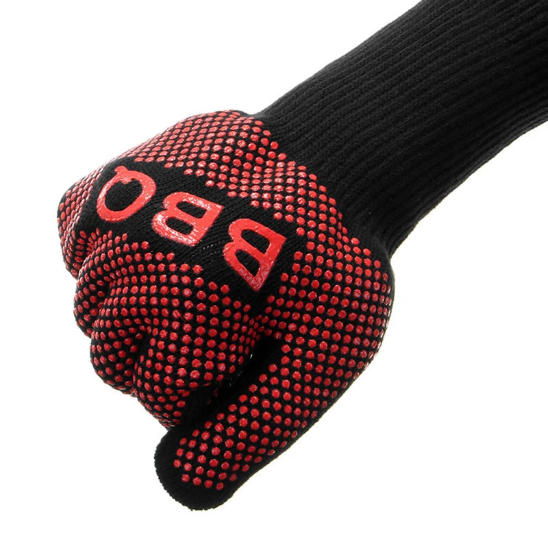 BBQ Gloves Heat Resistant Barbecue Grill Glove Oven Mitts Silicone Insulated Baking Cooking Grilling Oven Gloves BBQ Accessories