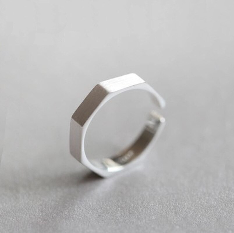 Persoonlijkheid Gothic Vintage Hexagon Ringen Voor Vrouwen Bridal Wedding Engagement Punk Verstelbare Antieke Ringen Rock Sieraden