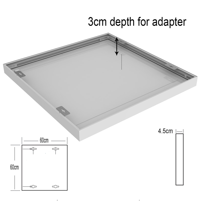 Update Aluminum Surface Mounting LED Panel Frame for All 300x300 600x600 620x620MM Ceiling Panel Lights White Body