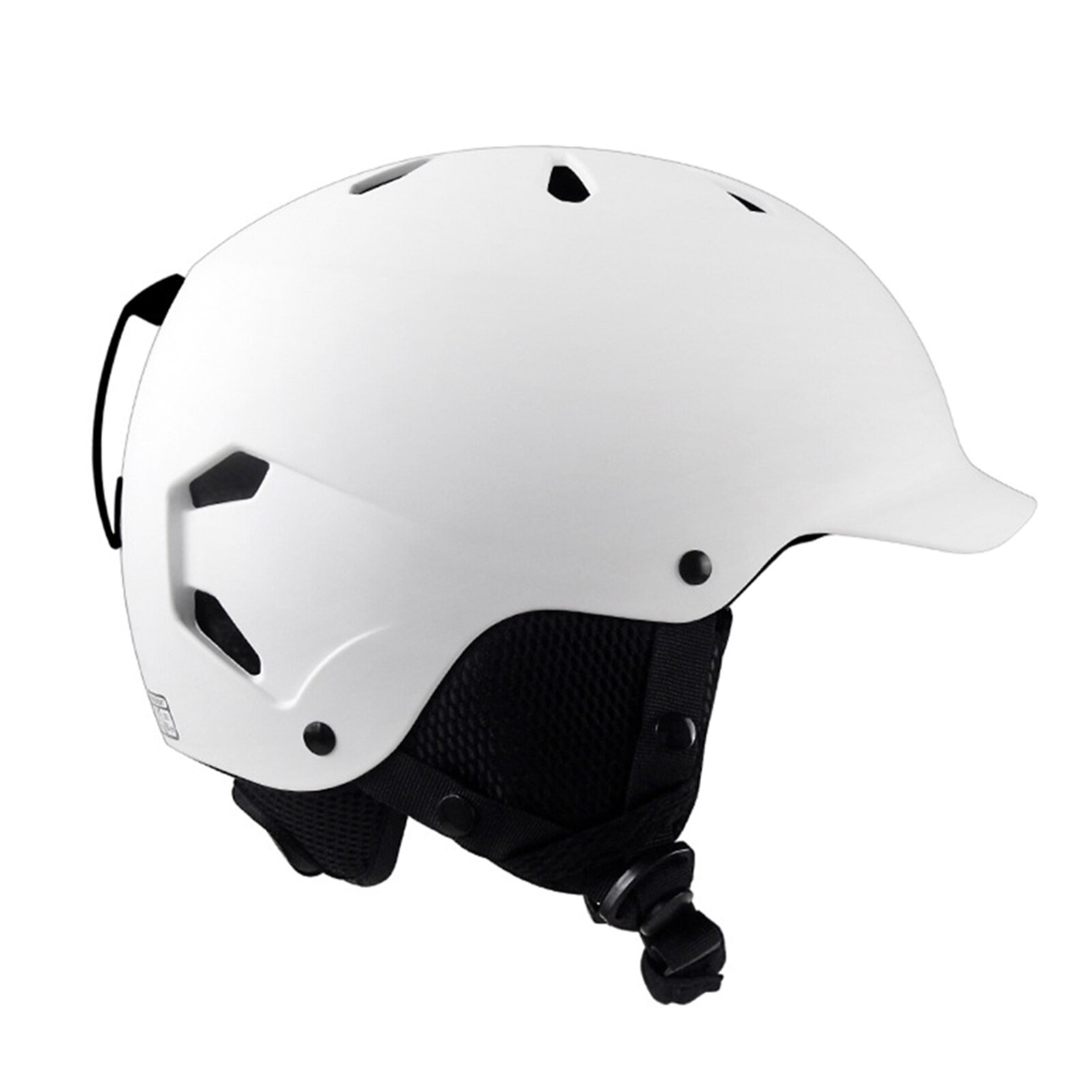 Casco de protección Unisex para deportes al aire libre moldeado integralmente, Snowboard, ciclismo, ajustable EPS, esquí, seguridad de conducción portátil: Blanco / L