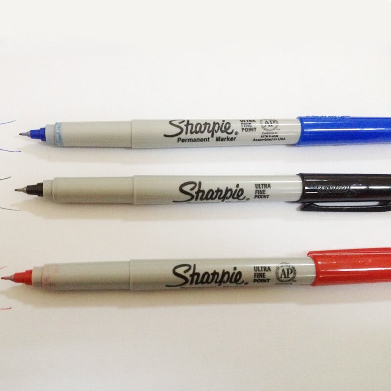 Sharpie 37002 Permanente Marker Ultra Fijne Punt Olie Waterdicht Inkt Zwart Blauwe Verf Marker Pen Sharpies Markers Pennen