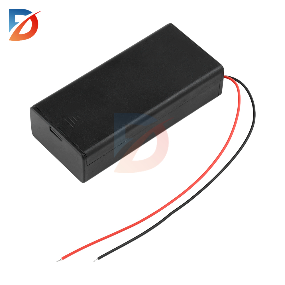 2 18650 battery box with cover and on/off button for 18650*2 /3.7V battery box