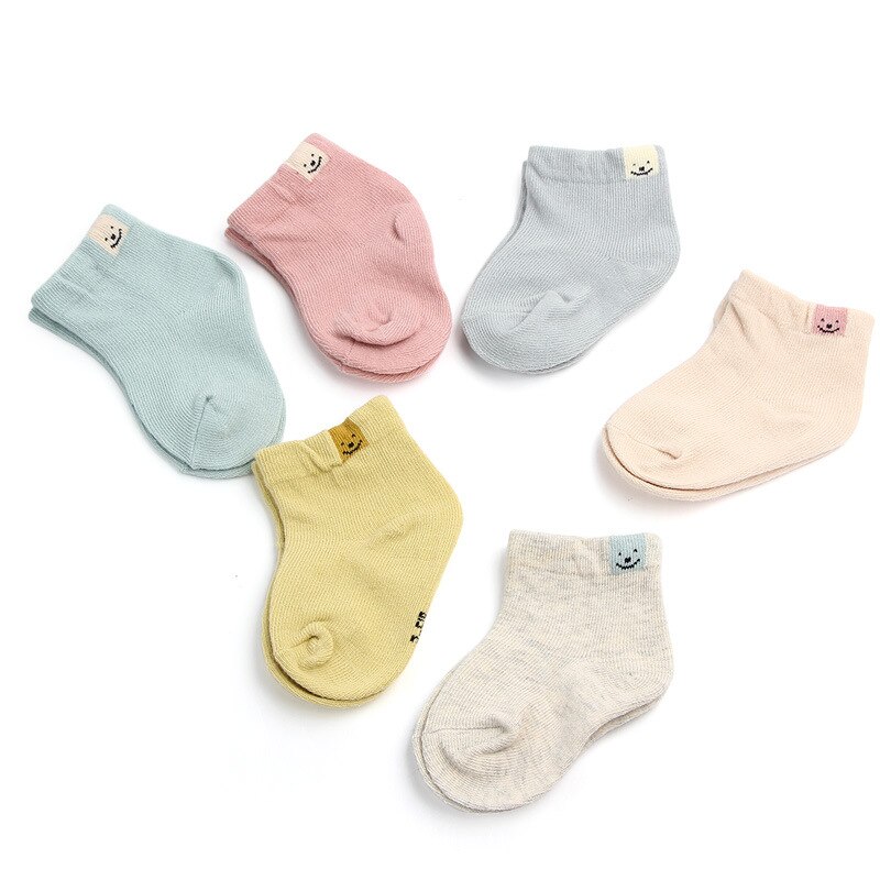 1 Paar Lente Herfst Katoenen Mode Leuke Unisex Baby Pasgeboren Verse Snoep Kleur Babysokjes Sok