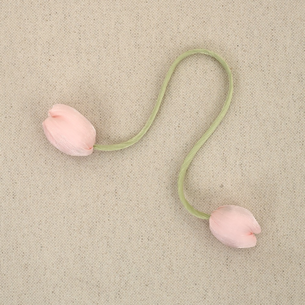 Bloemknop Tulp Gordijn Tie Lang Lint Dubbelzijdig Bloem Opslag Tie handgemaakte Gordijn Touw Houders Kinderkamer: YELLOW