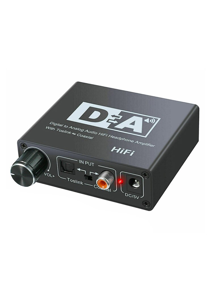 24 Bit Digital to Analog Converter 3.5 Jack RCA DAC Spdif Amplifier Decoder Optical Fiber Coaxial For Headphone With Volume Knob