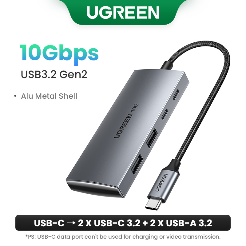 UGREEN USB C HUB 10 Gb/s Type-C 3.2 Gen2 Rozdzielacz USB USB C USB A Hub 4 porty USB 3.2 do MacBooka Pro Air Adapter wieloportowy typu C