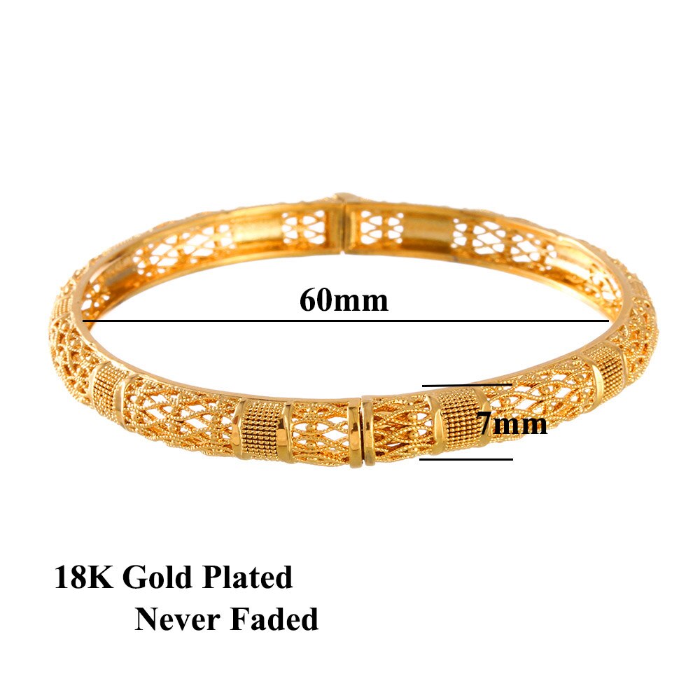 Turkish Bangles Gold Color Bangles for Women Bride Wedding Bangles Muslim Bracelets Indian/France/African/Dubai Jewelry: C