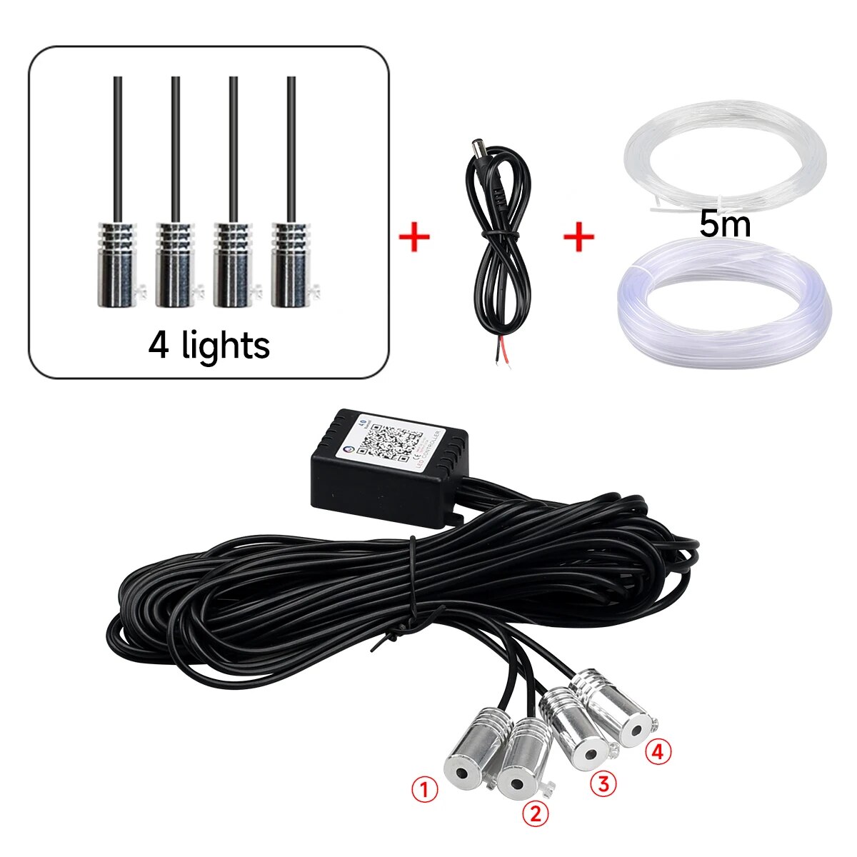 Auto Innenraum Neon rgb LED-Umgebungs licht Glasfaser-Kit mit App-Sound-Steuerung mehrere Modi Auto-Atmosphäre dekorative Lampe: 3000 Karat Goldene