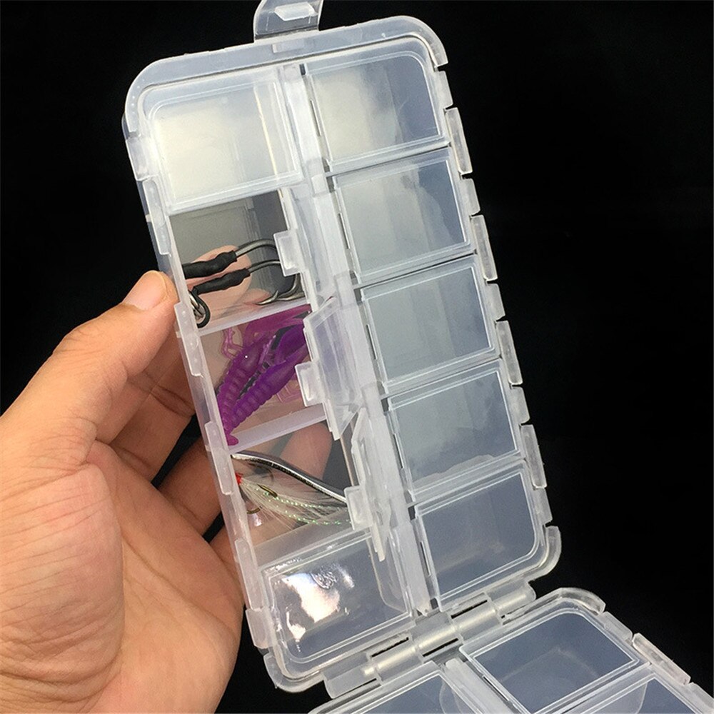 *Strong Plastic Fishing Bait Organizer Box Fishing Lures Case Tackle Storage Fisher Gear Bulk With 20 Individual Compartmen