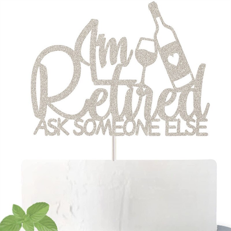 I'm Retired Cake Topper The Legend Has Retired Cake Decoration Happy Retirement Party Decorations Supplies Baking Accessories: Silver