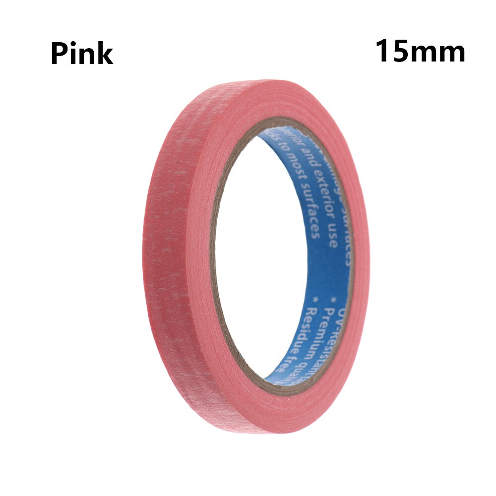 Adhesive DIY Painting Paper Painter Tape Decor Painters Clean Peel Masking Tape Craft General Purpose Car Sticker 30M: 15mm - pink