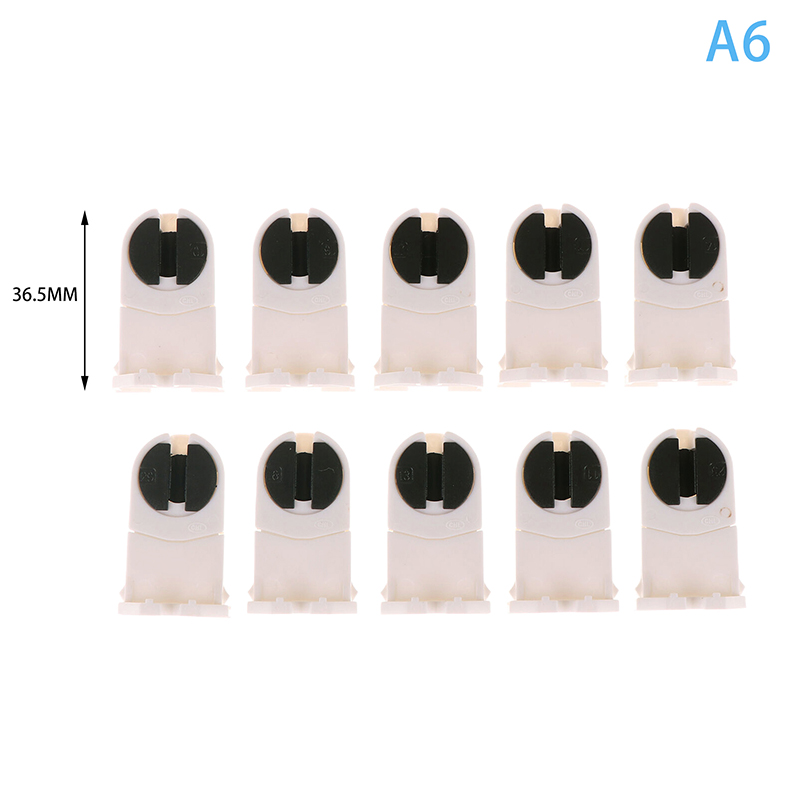10 Pezzi casa T5 Portalampada G5 base non deviato Portalampada Resistente al Calore AC500V 2A per portato Supporto per Tubo di Luce Fluorescente: Grigio