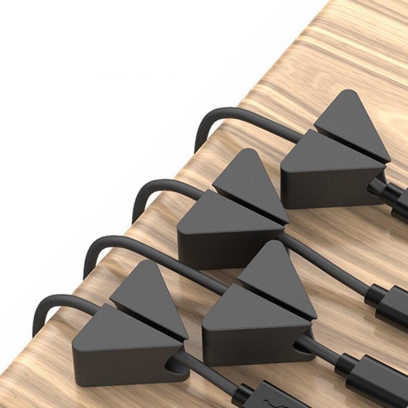 Desktop Manager Data Cable Organizing Tool Fixed Hub Buckle Cable Manager Headphone Organizing Tool 4Pcs Black