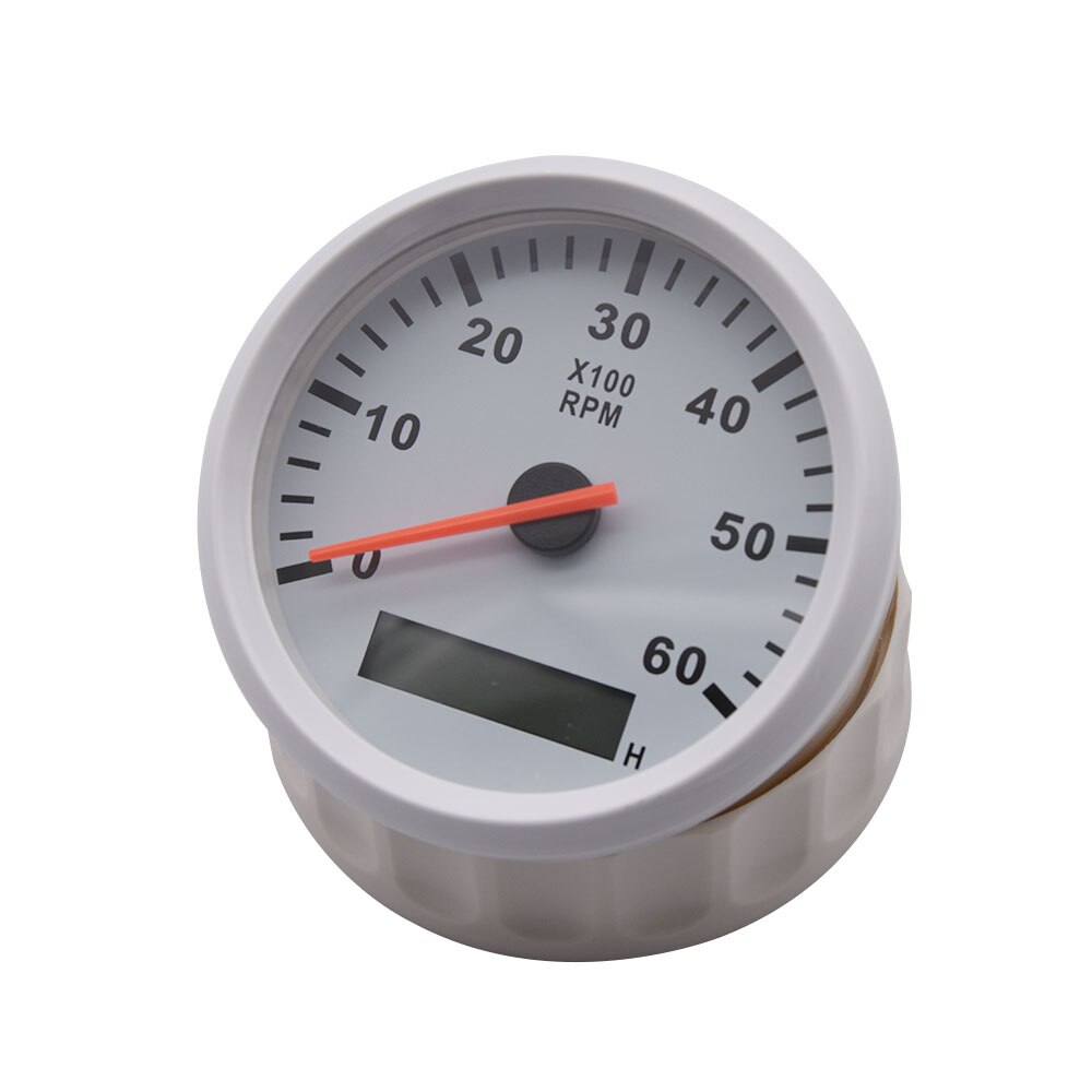 85Mm Tacho Gauge Met Tacho Sensor M16/M18 Voor Benzine Diesel Motor Toerenteller 0-6000Rpm Met urenteller Rode Backlight Marine