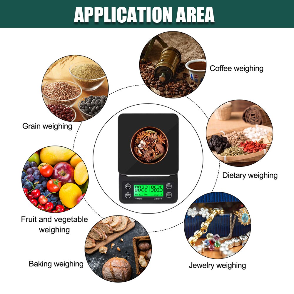 3/5 KG Digital LCD Electronic Digital Kitchen Scale Home Garden Food Balance Weighing Kitchen Accessories Coffee Weighing Scale