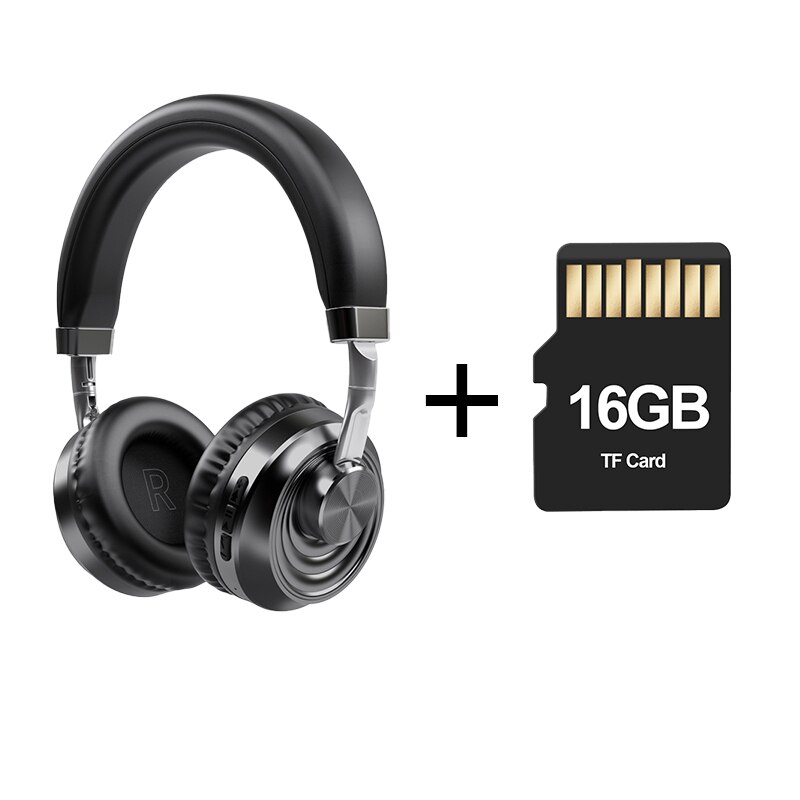 Draadloze Hoofdtelefoon Met Mic Audifonos Hifi Bluetooth 5.0 Headset Metalen Gaming Koptelefoon Sport Opvouwbare All-Inclusive Oortelefoon: Gray-VJ083 With TF