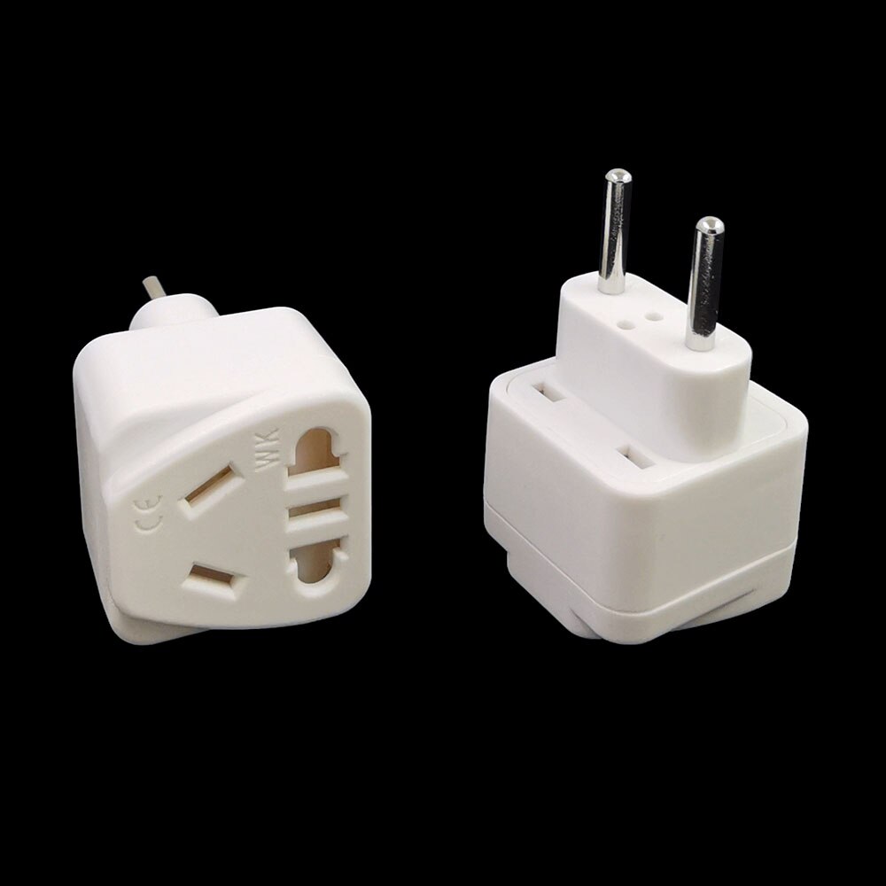 European Standard 4.0mm 2 Round Pin Travel Adapter with Safety Shuttet US/AU/China To EU Adapte Wall Charging Plug Converter: White