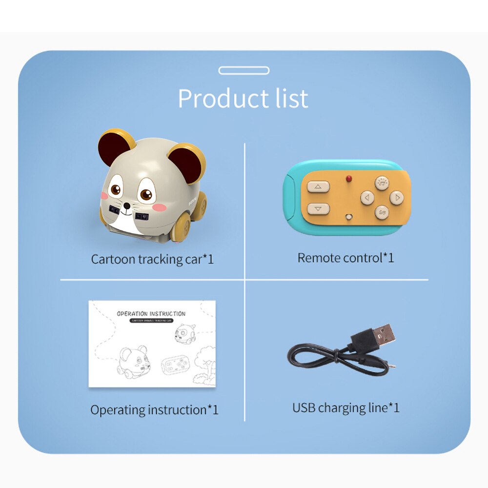 Mini Rc Animal Rc Car Hand Control Induction Track Rotation Following Me Model Electric Cute RC Toys KT2995: With retail box