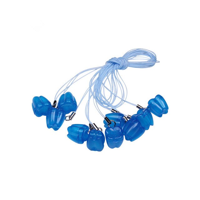 10Pcs Tooth Shape Kids Milk Teeth Storage Boxes Child Baby Deciduous Tooth Organizer Mini Plastic Container Small Box: Blue
