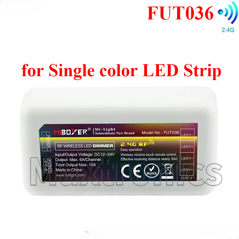 Miboxer fut 036 fut 038 fut 039 fut 096 wl5 wl- box 2 milight  rf 2.4g fjernbetjening lysdæmper cct rgb rgbw rgbcct til led strip lys: Lysegul