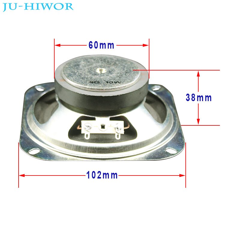 2pcs 8 Ohm 10W Loudspeaker 102MM 4inch Square Speaker 60MM External Magnetic Height 38MM For Advertising Channel gate Player