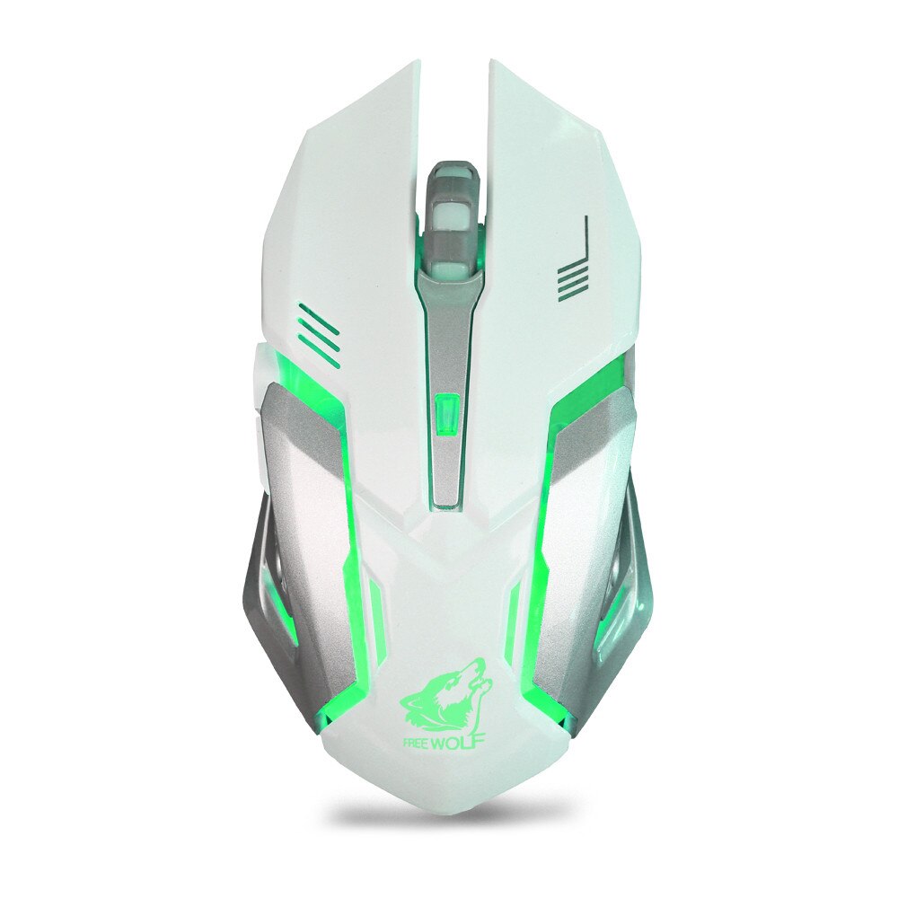 Rechargeable X7 Wireless Silent LED Backlit USB Optical Ergonomic Gaming Mouse USB Wireless Mouse Computer Bluetooth Mouse Mice: White
