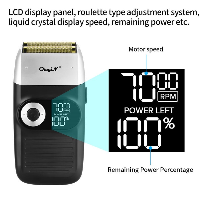 Rasoir électrique puissant 2 en 1 pour hommes, tondeuse à cheveux, Portable, Rechargeable, affichage Led 50