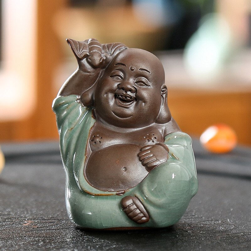 Handgjorda hantverk heminredning kina tur feng shui små ornament skrivbordsdekorationer buddha statyer te husdjur: T1115