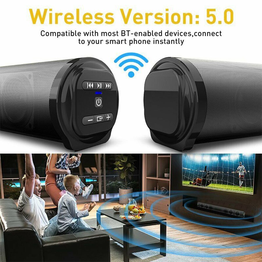 Powerful Portable TV Sound Bar Speakers Wired &amp; Wireless Bluetooth Home Surround Soundbar for PC Outdoor Speaker+Remote