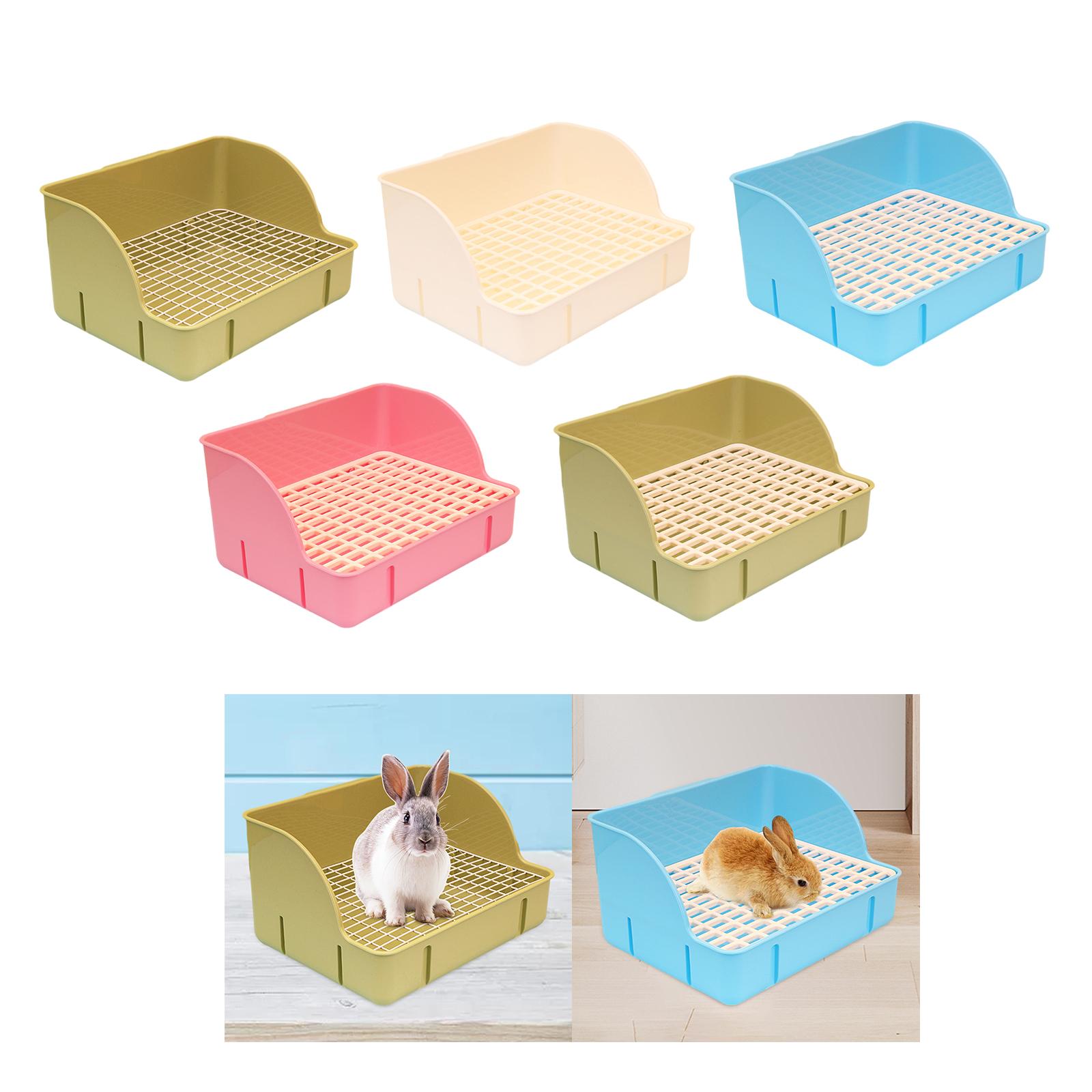 Caja de arena duradera para conejos, bandeja de arena para animales pequeños, caja de inodoro de esquina para hurones, conejillos de indias, hámster, ratas, accesorios de jaula