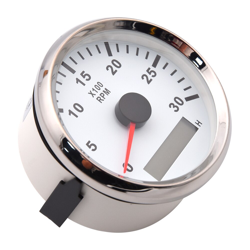 12V/24V Universal 85mm REV Counter with Hour meter Waterproof Tachometer 0-3000 RPM For Outboard Motor Boat Auto Gauge M16 M18