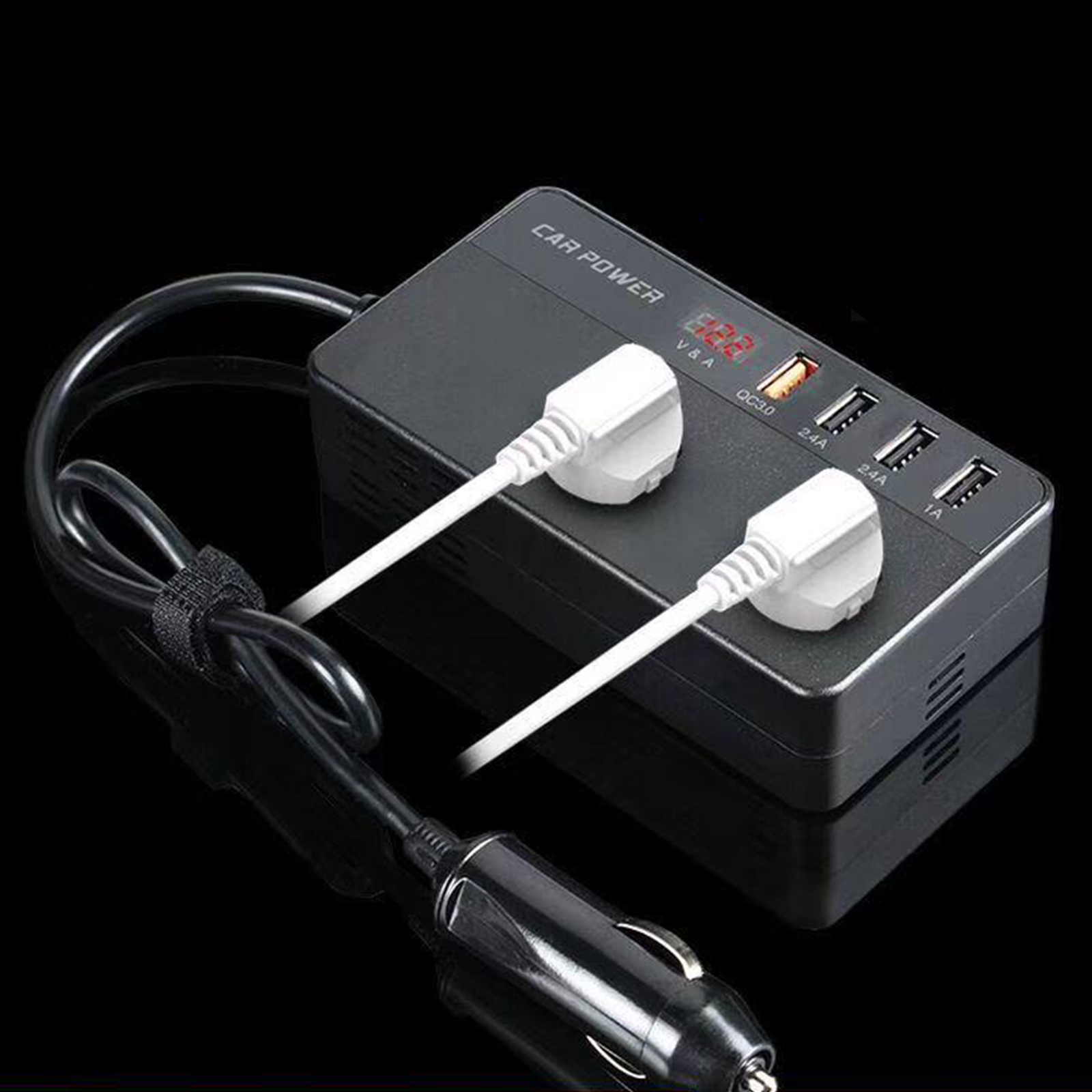 Stable Power Inverter Car Adapter Cigarette Lighter Camping Power Supply