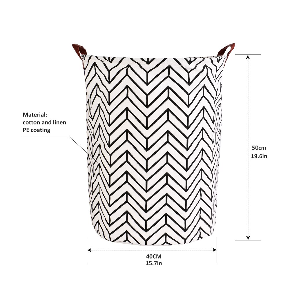 Laundry Basket Canvas Waterproof Organizer Basket Large Capacity Laundry Hamper Dirty Clothes Storage Basket Home Storage Bin: 14(40x50cm)
