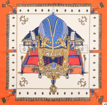 60x60 Shield warship Multipurpose women Silk twill scarf Satin square tie Hairband ladies foulard femme towel bufanda shawl: 4